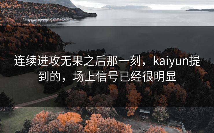 连续进攻无果之后那一刻，kaiyun提到的，场上信号已经很明显